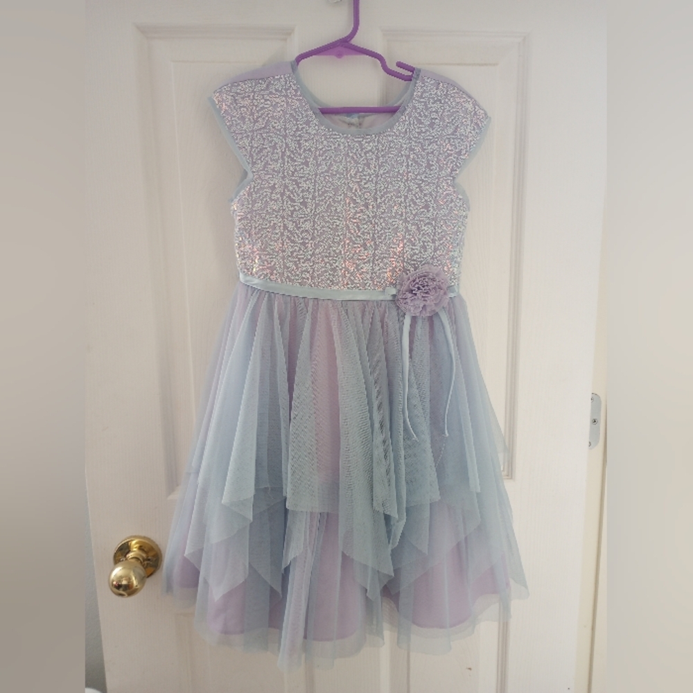 Jona Michelle Sequin And Tulle Lavender And Blue Dress